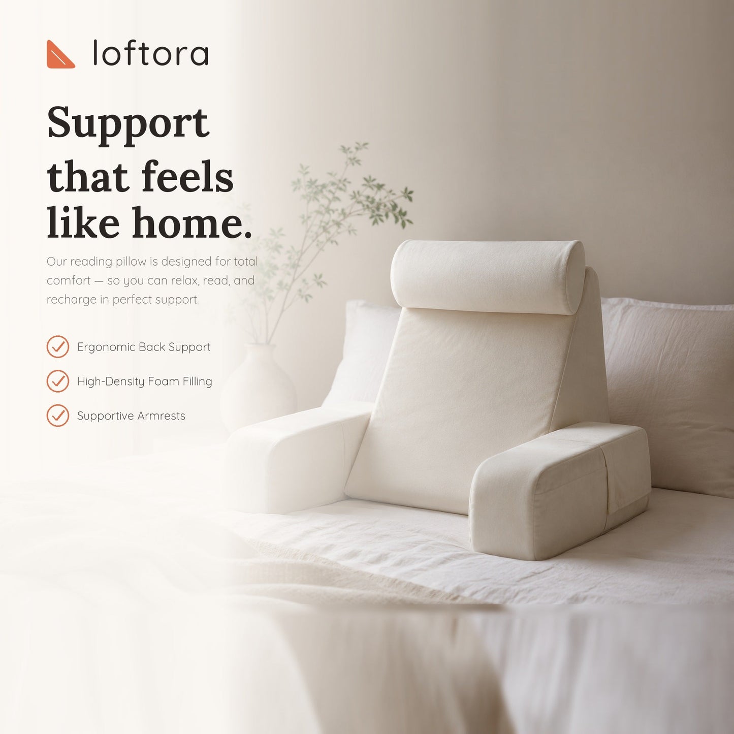 Loftora Wedge Reading Pillow – front view
