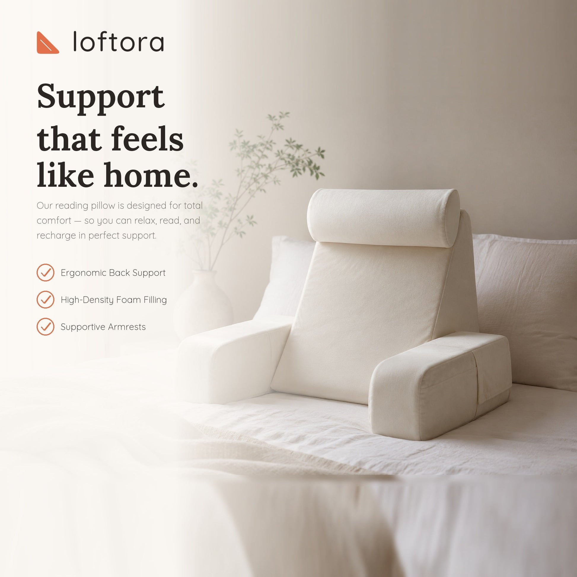 Loftora Wedge Reading Pillow – front view