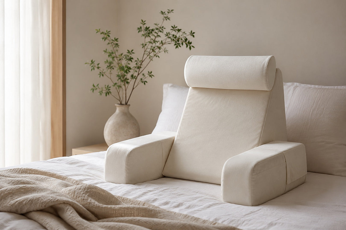 Loftora Wedge Reading Pillow – off white color