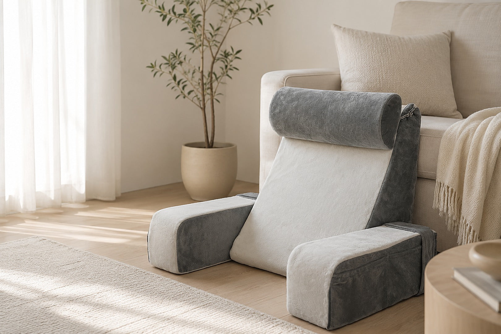 Loftora Wedge Reading Pillow – side profile support